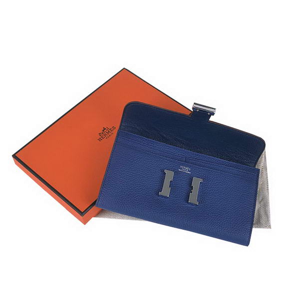 Cheap Fake Hot products Hermes Constance Long Wallets Royalblue Calfskin Le - Click Image to Close